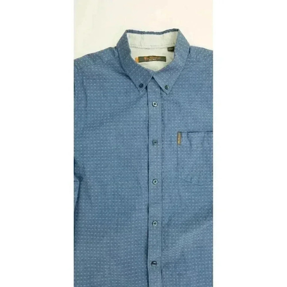 Ben Sherman Size Large Men Blue Pattern Pocket Logo Tag Short Sleeve Button Down - Picture 10 of 13